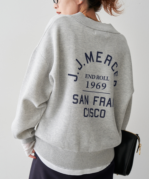 Spick & Span(スピックアンドスパン)の「《追加4》J.J.Mercer / ジェイジェイマーサー 別注 Vネックプルオーバー(ニット/セーター・レディース・チャコールグレー/ライトグレー・FREE)」の2枚目の写真