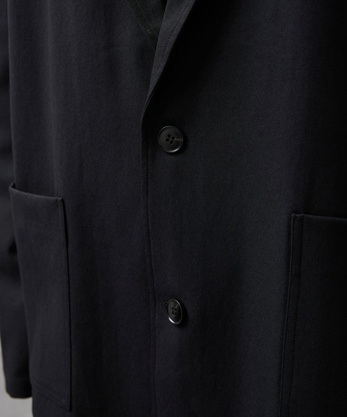 SLICK（スリック）の「【SLICK/スリック】Double Cloth Tailored Jacket/ダブルフェイスポリエステルツイルテーラードジャケット / セットアップ（テーラードジャケット・メンズ・ブラック/チャコールグレー/カーキ・3/2/1）」の4枚目の写真