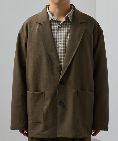 SLICK（スリック）の「【SLICK/スリック】Double Cloth Tailored Jacket/ダブルフェイスポリエステルツイルテーラードジャケット / セットアップ（テーラードジャケット・メンズ・ブラック/チャコールグレー/カーキ・3/2/1）」の12枚目の写真