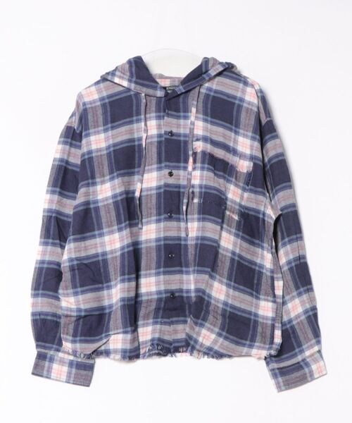 ８(eight)（エイト）の「オーバーサイズフードシャツ（シャツ/ブラウス・メンズ・イエロー/パープル/ピンク/ブラック・MEDIUM/LARGE）」の2枚目の写真