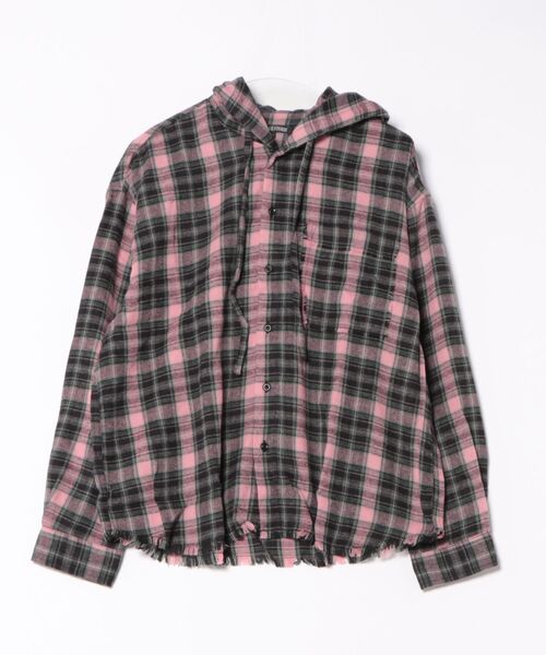 ８(eight)（エイト）の「オーバーサイズフードシャツ（シャツ/ブラウス・メンズ・イエロー/パープル/ピンク/ブラック・MEDIUM/LARGE）」の4枚目の写真