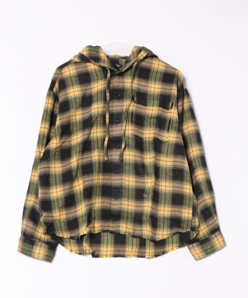 ８(eight)（エイト）の「オーバーサイズフードシャツ（シャツ/ブラウス・メンズ・イエロー/パープル/ピンク/ブラック・MEDIUM/LARGE）」の3枚目の写真