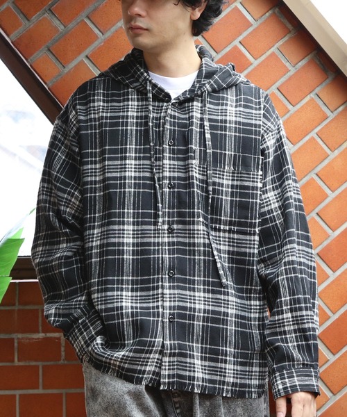 ８(eight)（エイト）の「オーバーサイズフードシャツ（シャツ/ブラウス・メンズ・イエロー/パープル/ピンク/ブラック・MEDIUM/LARGE）」の22枚目の写真
