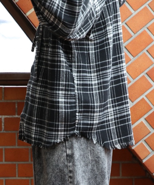 ８(eight)（エイト）の「オーバーサイズフードシャツ（シャツ/ブラウス・メンズ・イエロー/パープル/ピンク/ブラック・MEDIUM/LARGE）」の11枚目の写真