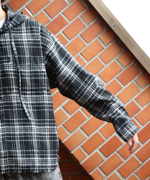 ８(eight)（エイト）の「オーバーサイズフードシャツ（シャツ/ブラウス・メンズ・イエロー/パープル/ピンク/ブラック・MEDIUM/LARGE）」の14枚目の写真