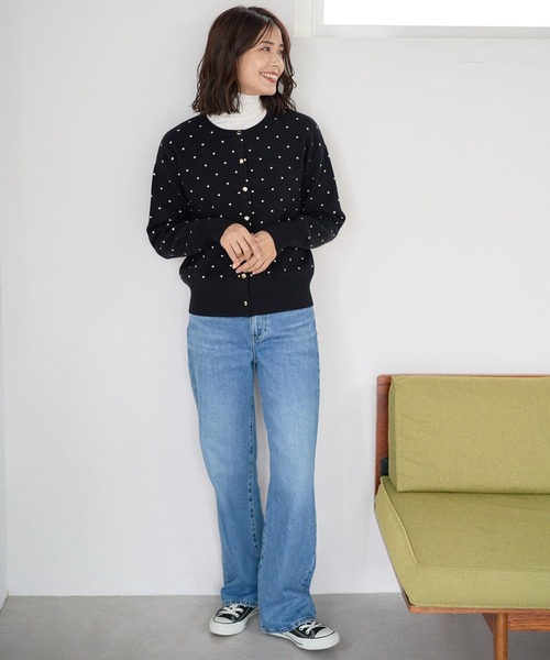 FOUND GOOD（ファウンドグッド）の「ガラジャガードニットCD（カーディガン/ボレロ・レディース・ホワイト系7/アイボリー/ブラック/グレー系・L/S/M）」の19枚目の写真