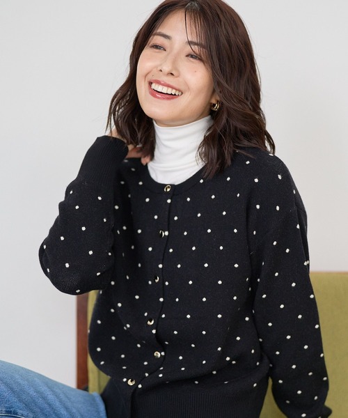 FOUND GOOD（ファウンドグッド）の「ガラジャガードニットCD（カーディガン/ボレロ・レディース・ホワイト系7/アイボリー/ブラック/グレー系・L/S/M）」の21枚目の写真