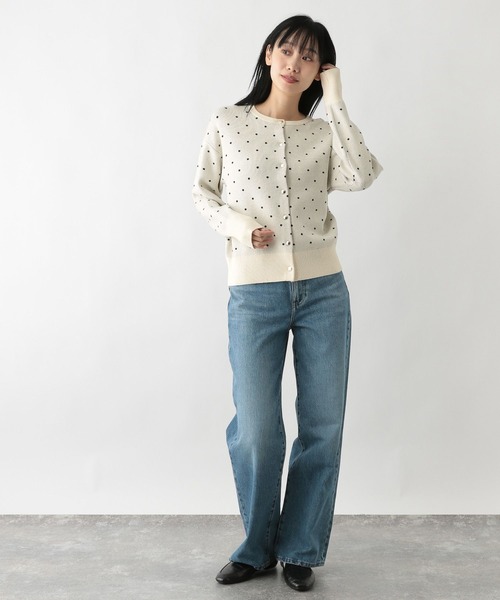 FOUND GOOD（ファウンドグッド）の「ガラジャガードニットCD（カーディガン/ボレロ・レディース・ホワイト系7/アイボリー/ブラック/グレー系・L/S/M）」の11枚目の写真