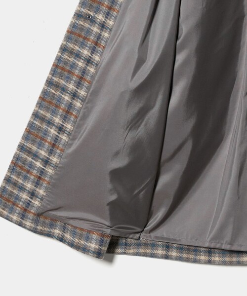 Steven Alan＞チェック ラグランスリーブ コート（ステンカラーコート