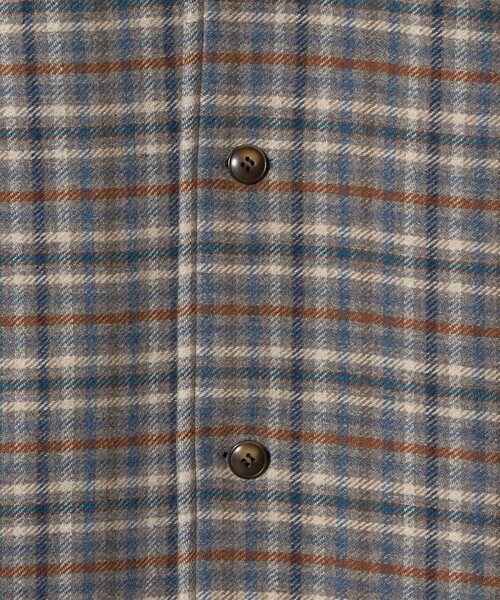 Steven Alan＞チェック ラグランスリーブ コート（ステンカラーコート