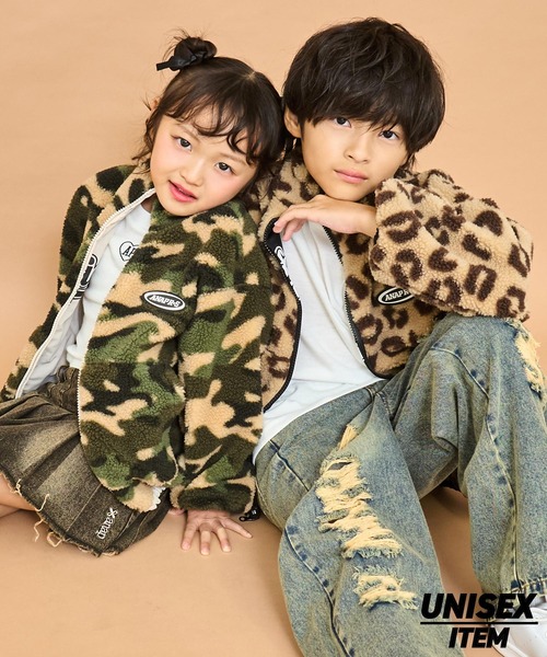 ANAP kids（アナップキッズ）の「撥水加工リバーシブルボアブルゾン【ジュニアお揃い】（ブルゾン・キッズ・ブラック/ベージュ/ネイビー・130/120/110）」の18枚目の写真