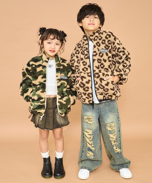 ANAP kids（アナップキッズ）の「撥水加工リバーシブルボアブルゾン【ジュニアお揃い】（ブルゾン・キッズ・ブラック/ベージュ/ネイビー・130/120/110）」の19枚目の写真