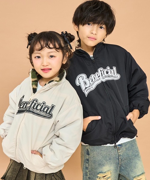 ANAP kids（アナップキッズ）の「撥水加工リバーシブルボアブルゾン【ジュニアお揃い】（ブルゾン・キッズ・ブラック/ベージュ/ネイビー・130/120/110）」の20枚目の写真