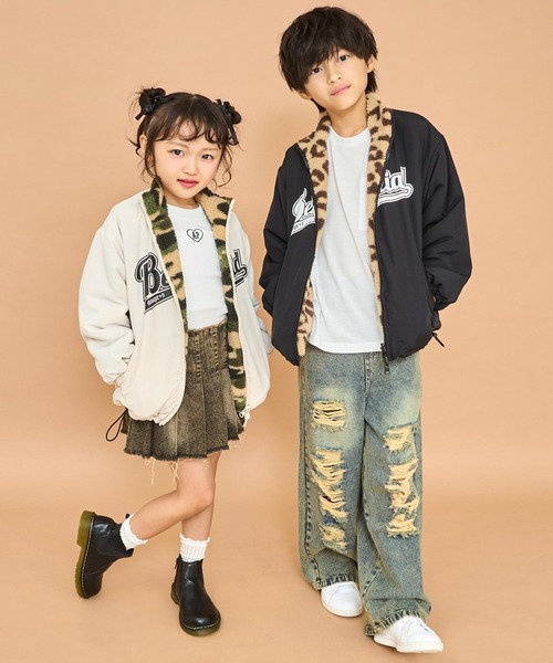 ANAP kids（アナップキッズ）の「撥水加工リバーシブルボアブルゾン【ジュニアお揃い】（ブルゾン・キッズ・ブラック/ベージュ/ネイビー・130/120/110）」の22枚目の写真