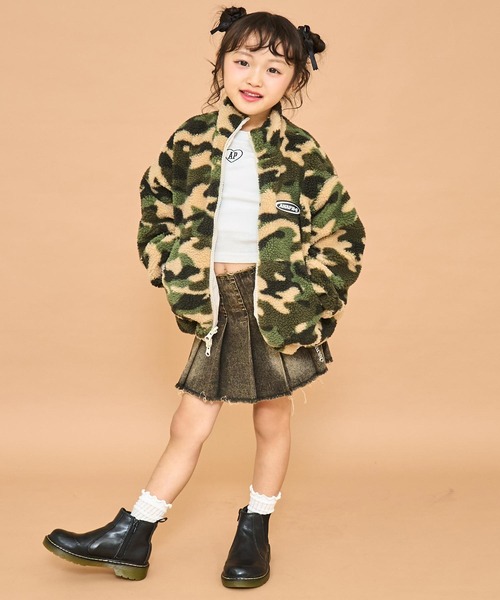 ANAP kids（アナップキッズ）の「撥水加工リバーシブルボアブルゾン【ジュニアお揃い】（ブルゾン・キッズ・ブラック/ベージュ/ネイビー・130/120/110）」の15枚目の写真