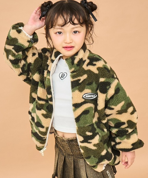ANAP kids（アナップキッズ）の「撥水加工リバーシブルボアブルゾン【ジュニアお揃い】（ブルゾン・キッズ・ブラック/ベージュ/ネイビー・130/120/110）」の14枚目の写真