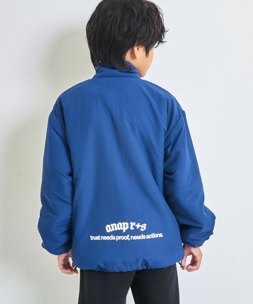 ANAP kids（アナップキッズ）の「撥水加工リバーシブルボアブルゾン【ジュニアお揃い】（ブルゾン・キッズ・ブラック/ベージュ/ネイビー・130/120/110）」の4枚目の写真