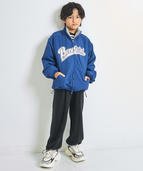 ANAP kids（アナップキッズ）の「撥水加工リバーシブルボアブルゾン【ジュニアお揃い】（ブルゾン・キッズ・ブラック/ベージュ/ネイビー・130/120/110）」の5枚目の写真