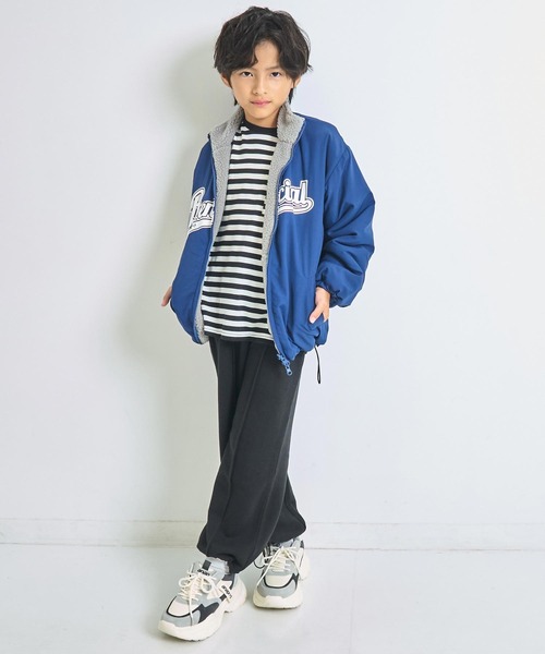 ANAP kids（アナップキッズ）の「撥水加工リバーシブルボアブルゾン【ジュニアお揃い】（ブルゾン・キッズ・ブラック/ベージュ/ネイビー・130/120/110）」の6枚目の写真