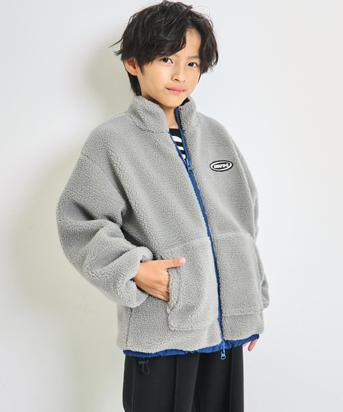 ANAP kids（アナップキッズ）の「撥水加工リバーシブルボアブルゾン【ジュニアお揃い】（ブルゾン・キッズ・ブラック/ベージュ/ネイビー・130/120/110）」の8枚目の写真