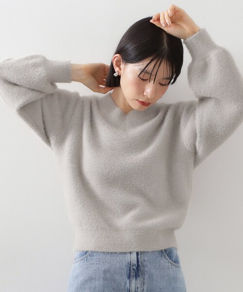 THE SHOP TK (ザ ショップ ティーケー )の「【洗える】上品にきらめく フェザーラメニット(ニット/セーター・レディース・アイボリー/スミクロ/ナチュラル/ワインレッド・12/13)」の3枚目の写真