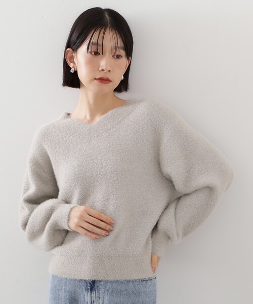 THE SHOP TK (ザ ショップ ティーケー )の「【洗える】上品にきらめく フェザーラメニット(ニット/セーター・レディース・アイボリー/スミクロ/ナチュラル/ワインレッド・12/13)」の13枚目の写真