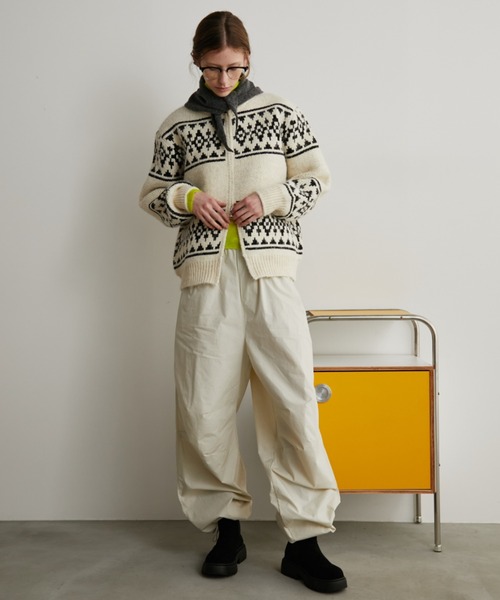 Auntie Rosa Holiday（アンティローザホリデー）の「ダブルジップカウチンニットカーディガン（カーディガン/ボレロ・レディース・アイボリー/ブラック・FREE）」の20枚目の写真