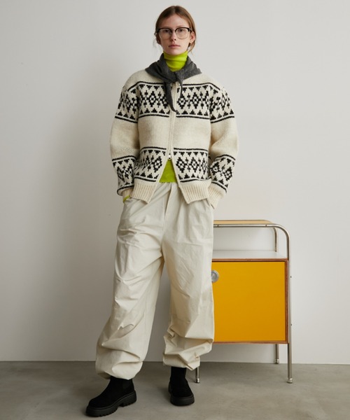 Auntie Rosa Holiday（アンティローザホリデー）の「ダブルジップカウチンニットカーディガン（カーディガン/ボレロ・レディース・アイボリー/ブラック・FREE）」の21枚目の写真