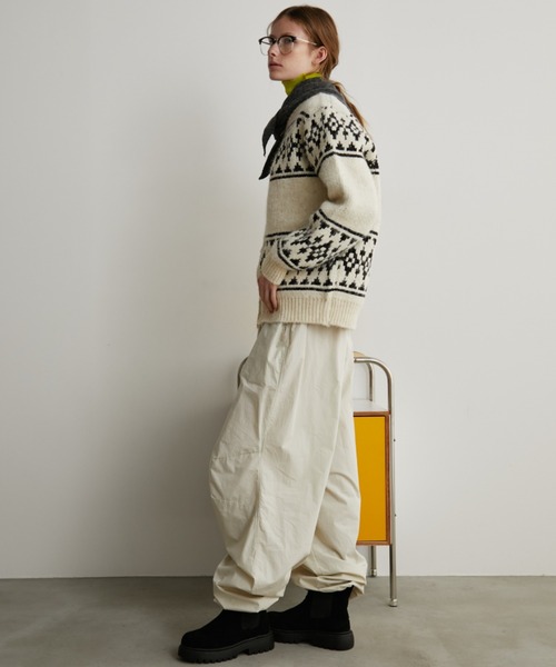 Auntie Rosa Holiday（アンティローザホリデー）の「ダブルジップカウチンニットカーディガン（カーディガン/ボレロ・レディース・アイボリー/ブラック・FREE）」の22枚目の写真