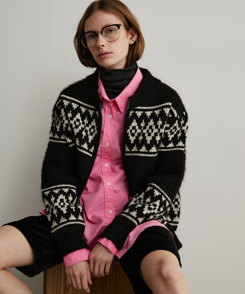 Auntie Rosa Holiday（アンティローザホリデー）の「ダブルジップカウチンニットカーディガン（カーディガン/ボレロ・レディース・アイボリー/ブラック・FREE）」の3枚目の写真