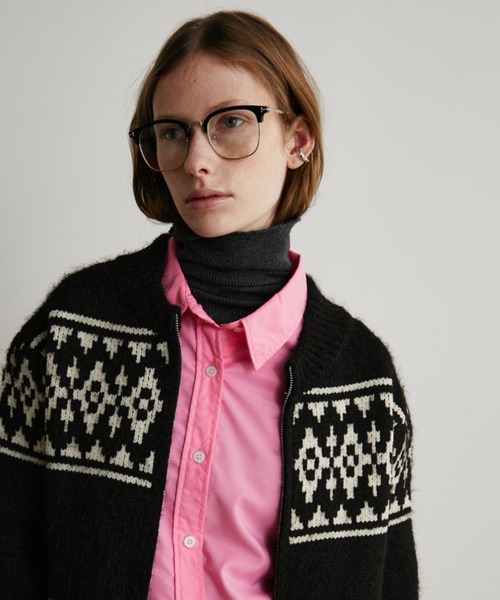 Auntie Rosa Holiday（アンティローザホリデー）の「ダブルジップカウチンニットカーディガン（カーディガン/ボレロ・レディース・アイボリー/ブラック・FREE）」の13枚目の写真