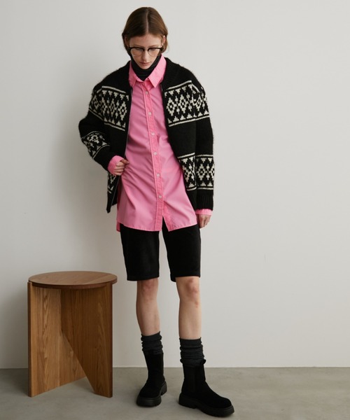 Auntie Rosa Holiday（アンティローザホリデー）の「ダブルジップカウチンニットカーディガン（カーディガン/ボレロ・レディース・アイボリー/ブラック・FREE）」の8枚目の写真