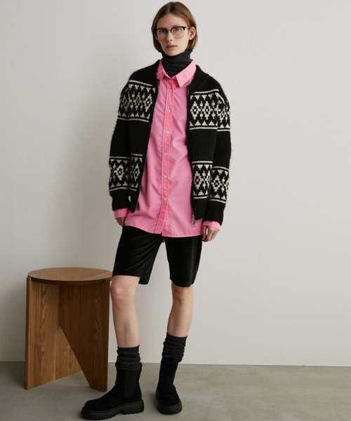 Auntie Rosa Holiday（アンティローザホリデー）の「ダブルジップカウチンニットカーディガン（カーディガン/ボレロ・レディース・アイボリー/ブラック・FREE）」の9枚目の写真