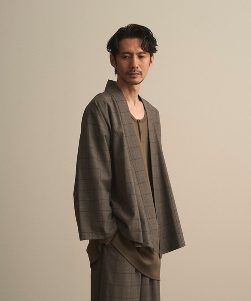 和ROBE（ワローブ）の「2025年秋冬の和ROBE / WA Y SHIRT（カーディガン/ボレロ・メンズ・ネイビー/グレー・2/3）」の2枚目の写真