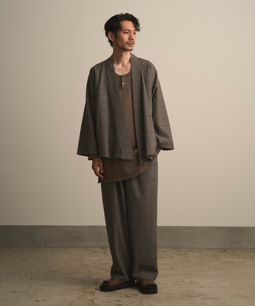 和ROBE（ワローブ）の「2025年秋冬の和ROBE / WA Y SHIRT（カーディガン/ボレロ・メンズ・ネイビー/グレー・2/3）」の7枚目の写真