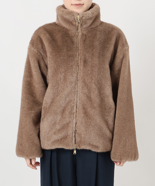 La TOTALITE（ラトータリテ）の「【洗える】フェイクファージップコート（その他アウター・レディース・タン/チャコールグレー・36/38）」の18枚目の写真