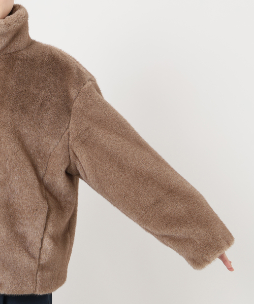 La TOTALITE（ラトータリテ）の「【洗える】フェイクファージップコート（その他アウター・レディース・タン/チャコールグレー・36/38）」の22枚目の写真