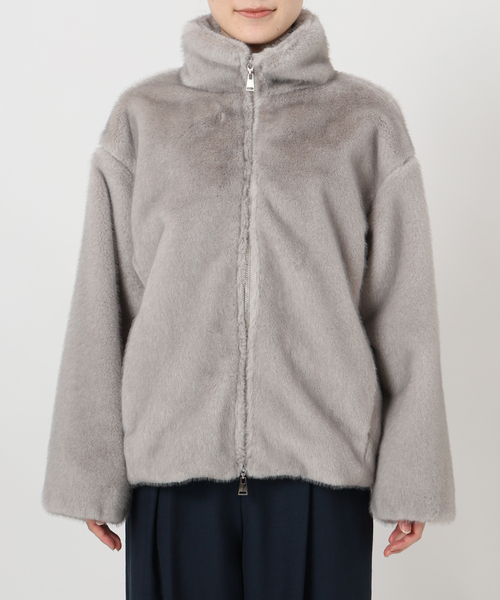 La TOTALITE（ラトータリテ）の「【洗える】フェイクファージップコート（その他アウター・レディース・タン/チャコールグレー・36/38）」の11枚目の写真