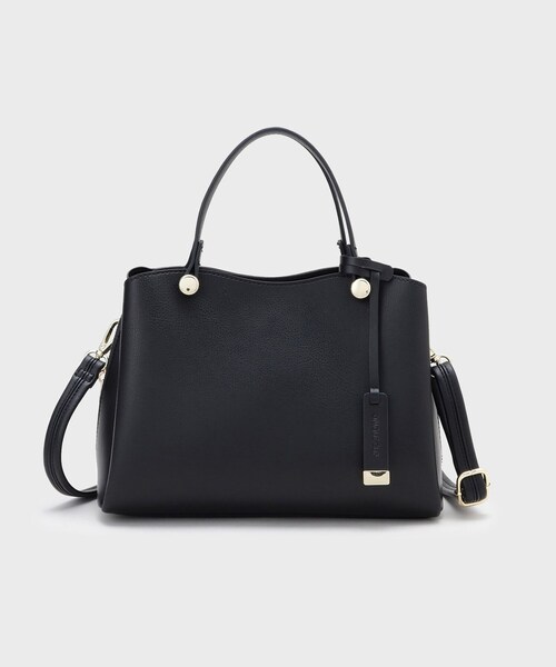 OPAQUE.CLIP（オペークドットクリップ）の「【2WAY】合皮ミドルサイズボストンバッグ（ボストンバッグ・レディース・ナチュラル/ブラック・00）」の7枚目の写真