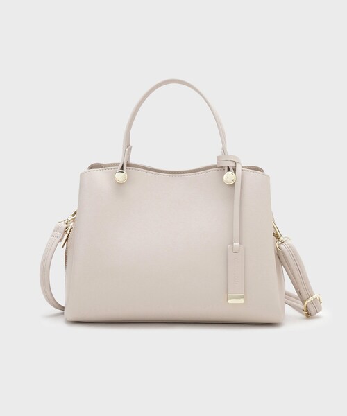 OPAQUE.CLIP（オペークドットクリップ）の「【2WAY】合皮ミドルサイズボストンバッグ（ボストンバッグ・レディース・ナチュラル/ブラック・00）」の8枚目の写真