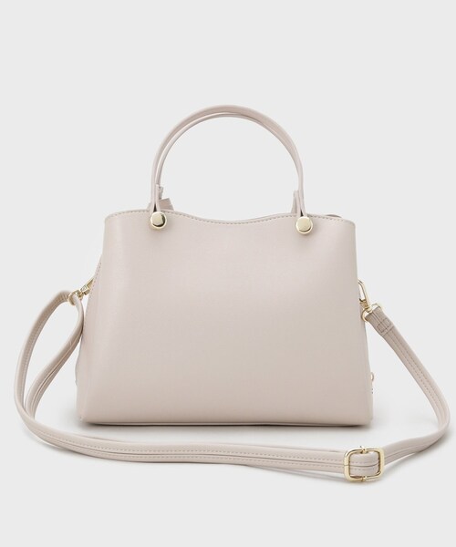 OPAQUE.CLIP（オペークドットクリップ）の「【2WAY】合皮ミドルサイズボストンバッグ（ボストンバッグ・レディース・ナチュラル/ブラック・00）」の10枚目の写真