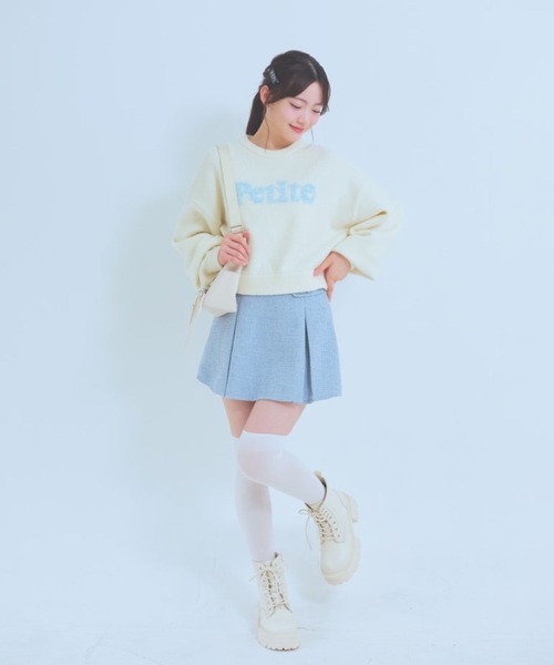 repipi armario（レピピ アルマリオ）の「【セレモニー】ガーリーツイードスカート（スカート・キッズ・サックスブルー/アイボリー・SMALL/MEDIUM/LARGE）」の7枚目の写真