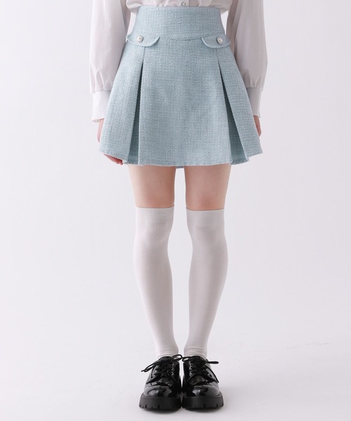 repipi armario（レピピ アルマリオ）の「【セレモニー】ガーリーツイードスカート（スカート・キッズ・サックスブルー/アイボリー・SMALL/MEDIUM/LARGE）」の12枚目の写真