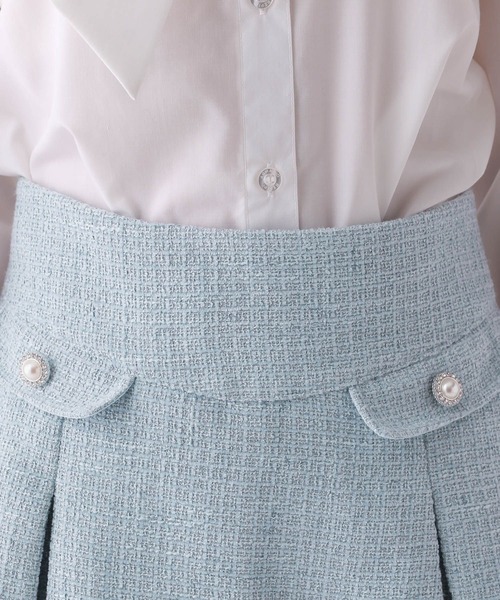 repipi armario（レピピ アルマリオ）の「【セレモニー】ガーリーツイードスカート（スカート・キッズ・サックスブルー/アイボリー・SMALL/MEDIUM/LARGE）」の15枚目の写真