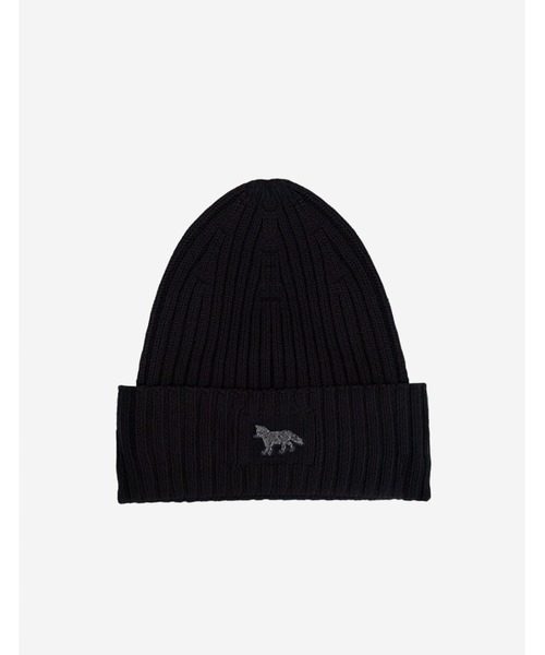 Maison Kitsune（メゾンキツネ）の「BABY FOX BEANIE（ニットキャップ/ビーニー・レディース・ブラック/ワインレッド・U）」の2枚目の写真
