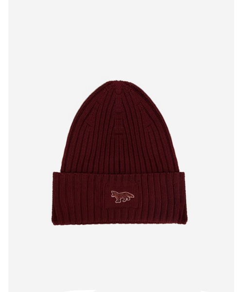 Maison Kitsune（メゾンキツネ）の「BABY FOX BEANIE（ニットキャップ/ビーニー・レディース・ブラック/ワインレッド・U）」の6枚目の写真