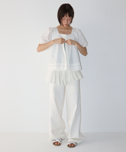 RONRON（ロンロン）の「TIE DETAIL BUTTON BLOUSE WHITE（シャツ/ブラウス・レディース・その他・FREE）」の4枚目の写真