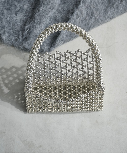 THE YOn(ザヨン)の「ビーズデザインパーティーバッグ(ショルダーバッグ・レディース・シルバー/アンティークシルバー・FREE)」の4枚目の写真