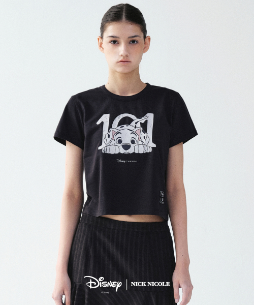 NICK&NICOLE(ニックアンドニコール)の「DISNEY 101 DALMATIAN DOG CROP TOP_BLACK(Tシャツ/カットソー・レディース・その他・FREE)」の1枚目の写真