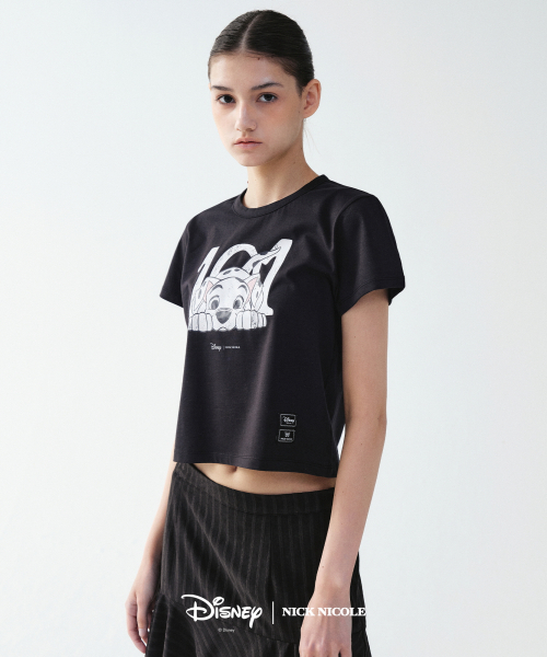 NICK&NICOLE(ニックアンドニコール)の「DISNEY 101 DALMATIAN DOG CROP TOP_BLACK(Tシャツ/カットソー・レディース・その他・FREE)」の2枚目の写真